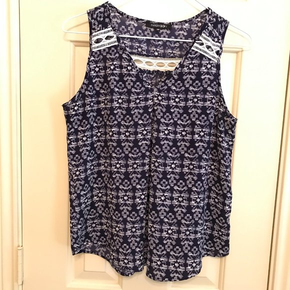 Papermoon Sleeveless Blouse Navy / White PM - Picture 5 of 11